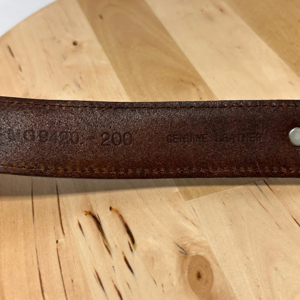Greg Norman Mens Dark Brown Genuine‎ Leather Studded Belt - Size 40
